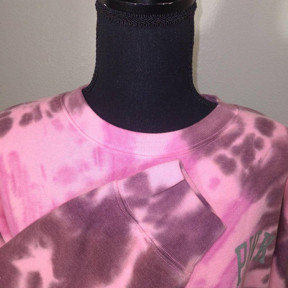 VICTORIA SECRET PINK Shine Tie-Dye Crew Neck Sweatshirt- Size M - Picture 9 of 14